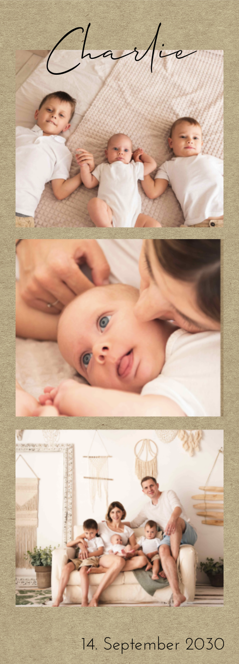 Dankeskarte Fotostreifen 3 Fotos | Set von 3 Stück
